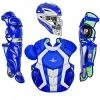 All-Star System7 Axis NOCSAE Adult Two Tone Baseball Catchers Set (Royal/White)