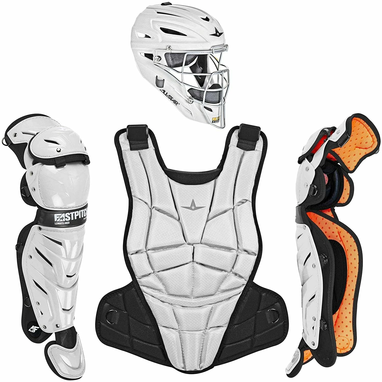 All-Star AFx Series Fastpitch Softball Catcher's Package (White/Black) 3 All-Star AFx Series Fastpitch Softball Catcher's Package (White/Black)