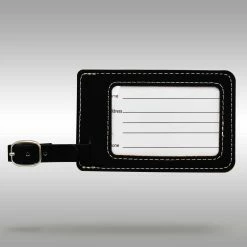 CB Luggage/Bat Bag Tag – Black/Silver -Cbc Pro Wood Sales Black Leather Travel Tag Back 4