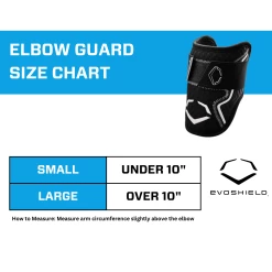 EvoShield PRO-SRZ 2.0 Batter's Baseball Softball Elbow Guard (Black) -Cbc Pro Wood Sales EvoShield Size Chart Elbow Guard Black