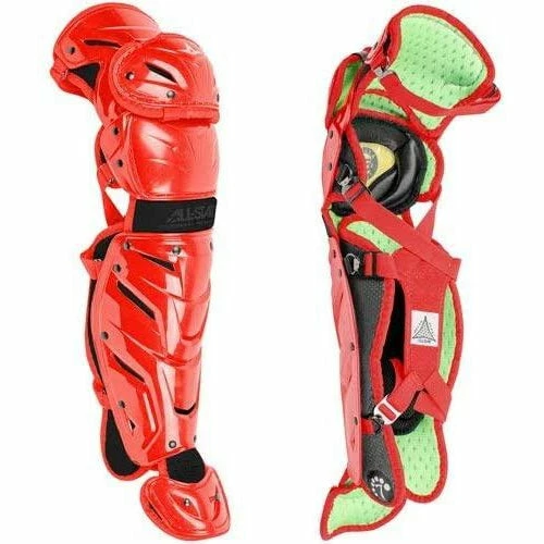 All-Star System 7 Axis Intermediate Baseball Catcher's Set, Chest Protector Helmet Leg Guards (Scarlet/Black) 6 All-Star System 7 Axis Intermediate Baseball Catcher's Set, Chest Protector Helmet Leg Guards (Scarlet/Black) - Image 4