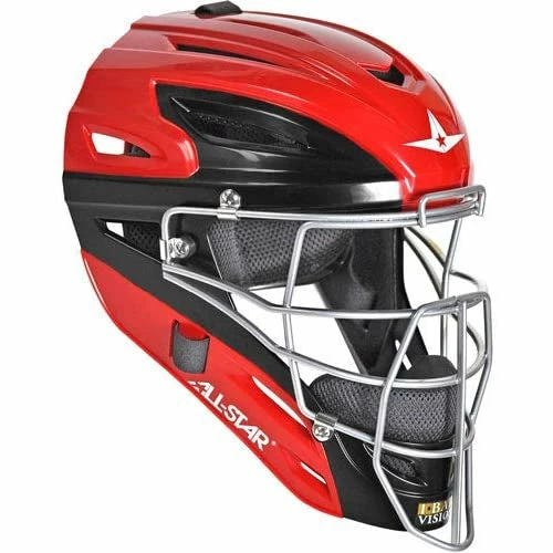All-Star System 7 Axis Intermediate Baseball Catcher's Set, Chest Protector Helmet Leg Guards (Scarlet/Black) 4 All-Star System 7 Axis Intermediate Baseball Catcher's Set, Chest Protector Helmet Leg Guards (Scarlet/Black) - Image 2