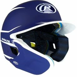 Rawlings Mach 2-Tone Batting Helmet W/ Adjustable Face Guard (Royal/White)