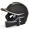 Champro HX Legend Plus Batting Helmet W/ Reversible Jaw Guard (Black / White) -Cbc Pro Wood Sales cha lgndplushlmet hxm2jgbj blkwh 1