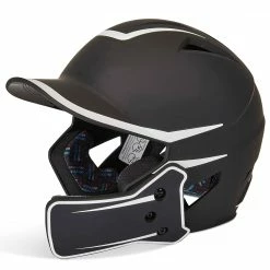 Champro HX Legend Plus Batting Helmet W/ Reversible Jaw Guard (Black / White)