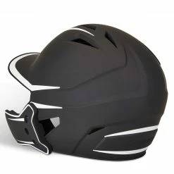 Champro HX Legend Plus Batting Helmet W/ Reversible Jaw Guard (Black / White) 12 Champro HX Legend Plus Batting Helmet W/ Reversible Jaw Guard (Black / White) -Cbc Pro Wood Sales cha lgndplushlmet hxm2jgbj blkwh 3