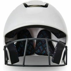Champro Rise Pro Fastpitch Softball Batting Helmet W/ Facemask (White/Black) -Cbc Pro Wood Sales cha prorishlmtmask hxfpg2bj whblk 4 1