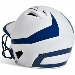 Champro Rise Pro Fastpitch Softball Batting Helmet W/ Facemask (White/Navy) -Cbc Pro Wood Sales cha prorishlmtmask hxfpg2nyj whna 3
