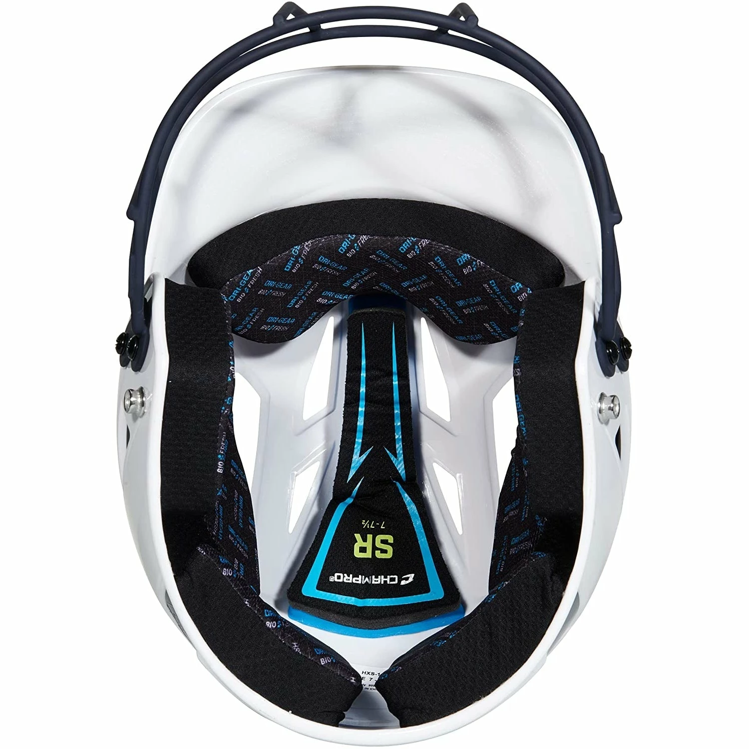 Champro Rise Pro Fastpitch Softball Batting Helmet W/ Facemask (White/Navy) 9 Champro Rise Pro Fastpitch Softball Batting Helmet W/ Facemask (White/Navy) - Image 7