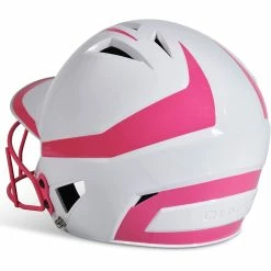 Champro Rise Pro Fastpitch Softball Batting Helmet W/ Facemask (White/Pink) -Cbc Pro Wood Sales cha prorishlmtmask hxfpg2opj whpk 3 1