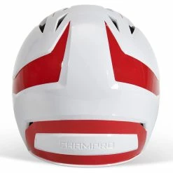 Champro Rise Pro Fastpitch Softball Batting Helmet W/ Facemask (White/Scarlet) -Cbc Pro Wood Sales cha prorishlmtmask hxfpg2scj whsc 5 1