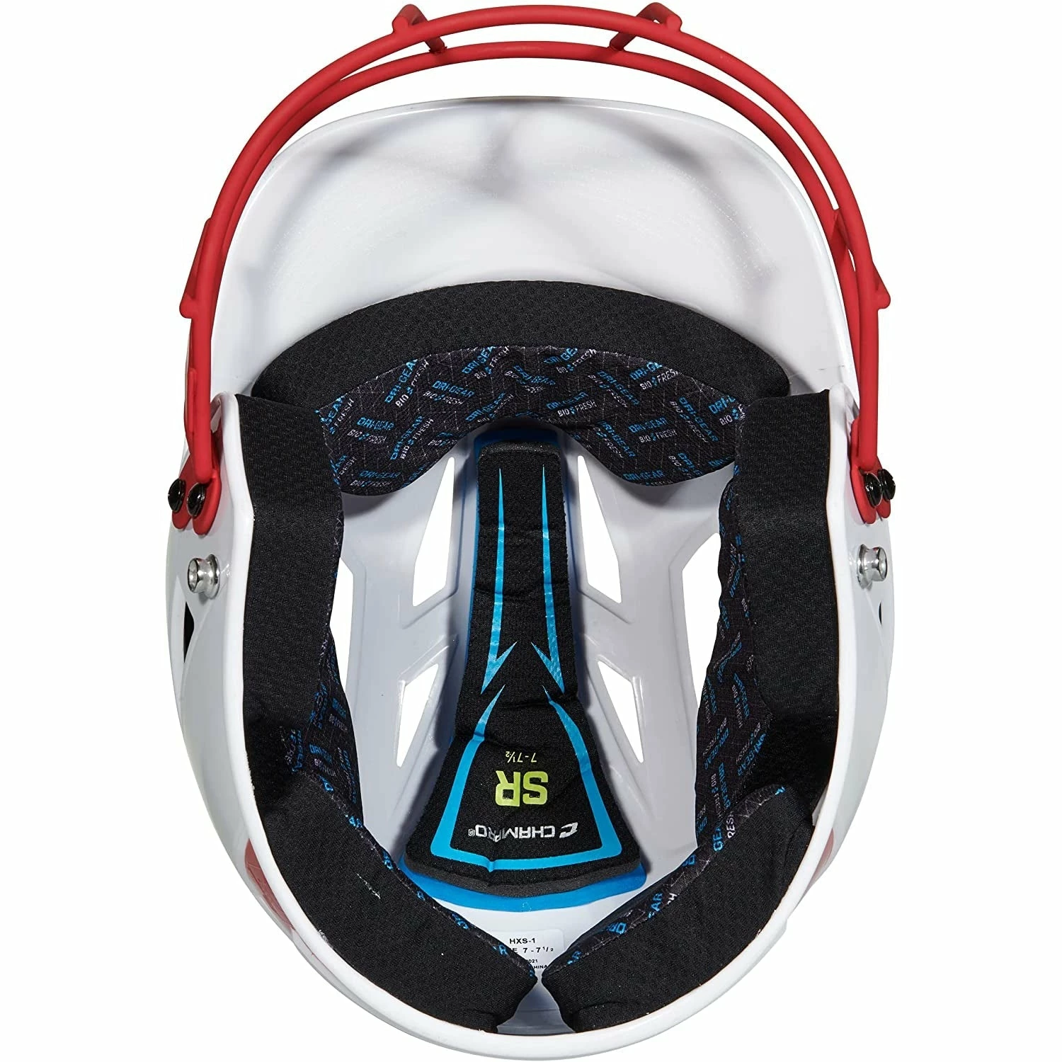 Champro Rise Pro Fastpitch Softball Batting Helmet W/ Facemask (White/Scarlet) 9 Champro Rise Pro Fastpitch Softball Batting Helmet W/ Facemask (White/Scarlet) - Image 7