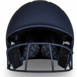Champro HX Rise Matte Fastpitch/Softball Batting Helmet W/ Facemask (Navy) -Cbc Pro Wood Sales cha risehlmetwmask hxfpmnyj na 4