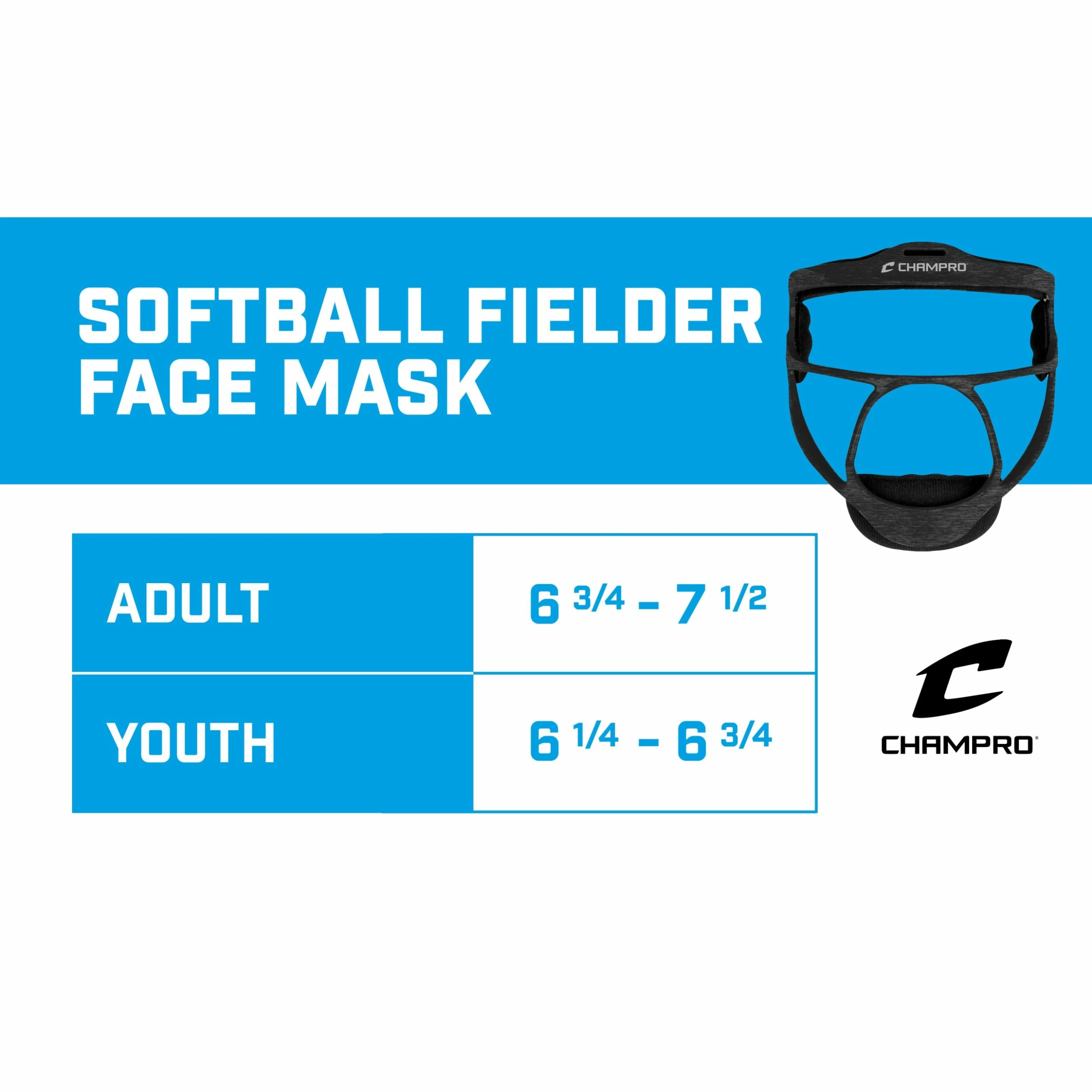 Champro Rampage Defensive Fielders Fastpitch Softball Adult Face Mask Ultra Lightweight (Navy) 11 Champro Rampage Defensive Fielders Fastpitch Softball Adult Face Mask Ultra Lightweight (Navy) - Image 9