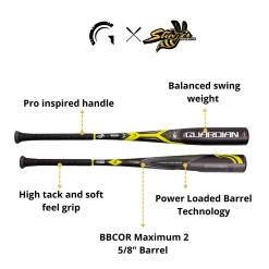 Guardian Baseball X Stinger The Guardian BBCOR 2 5/8" Baseball Bat Drop -3 (Neon/Volt) 14 Guardian Baseball X Stinger The Guardian BBCOR 2 5/8" Baseball Bat Drop -3 (Neon/Volt) -Cbc Pro Wood Sales guardian baseball stinger baseball bat black volt infographics