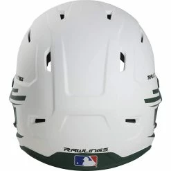 Rawlings Mach Ice Fastpitch Softball Batting Helmet With Face Guard (White/Dark Green) -Cbc Pro Wood Sales raws msb13j wdg 3 1
