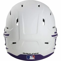 Rawlings Mach Ice Fastpitch Softball Batting Helmet With Face Guard (White/Purple) -Cbc Pro Wood Sales raws msb13j wpu 3