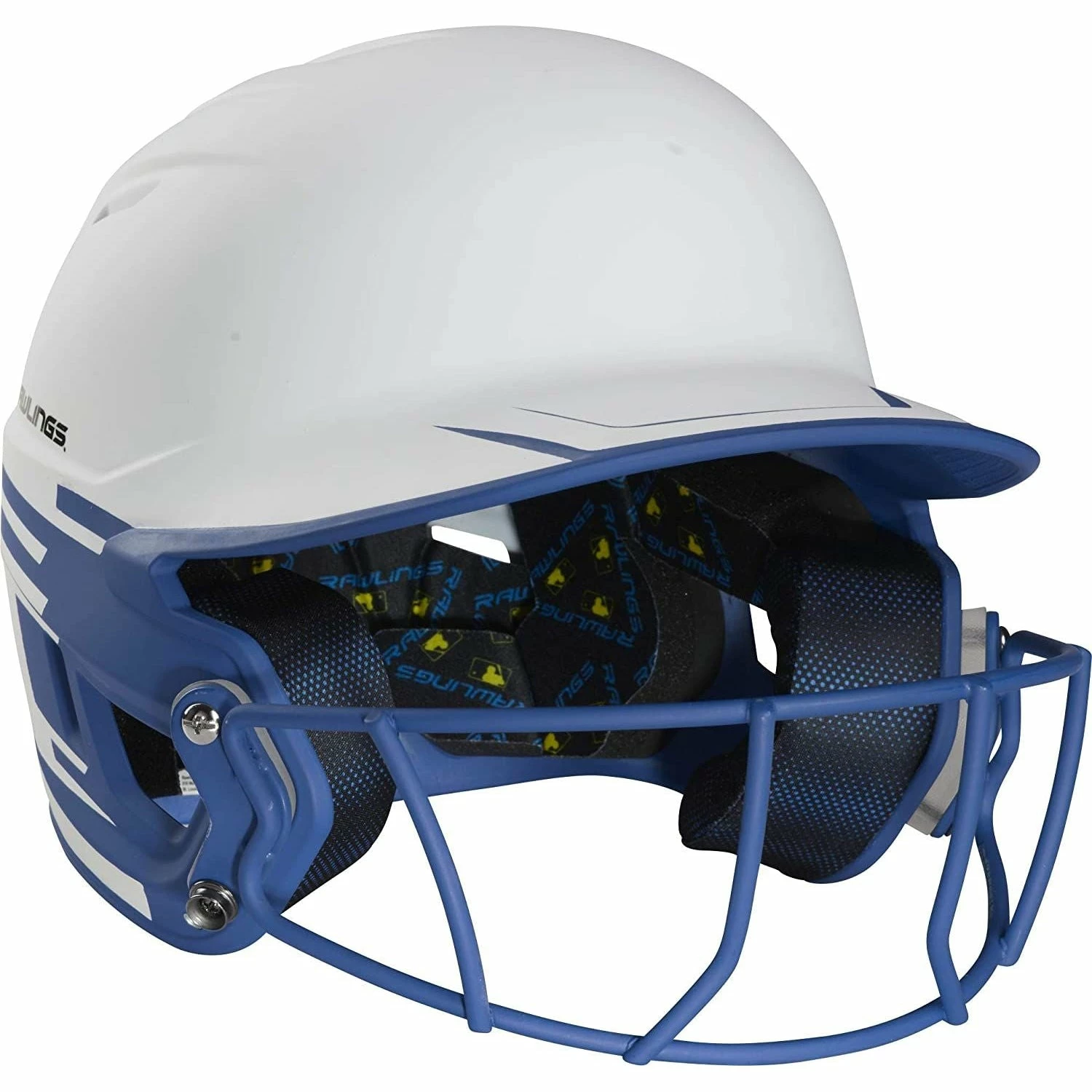 Rawlings Mach Ice Fastpitch Softball Batting Helmet With Face Guard (White/Royal) 4 Rawlings Mach Ice Fastpitch Softball Batting Helmet With Face Guard (White/Royal) - Image 2