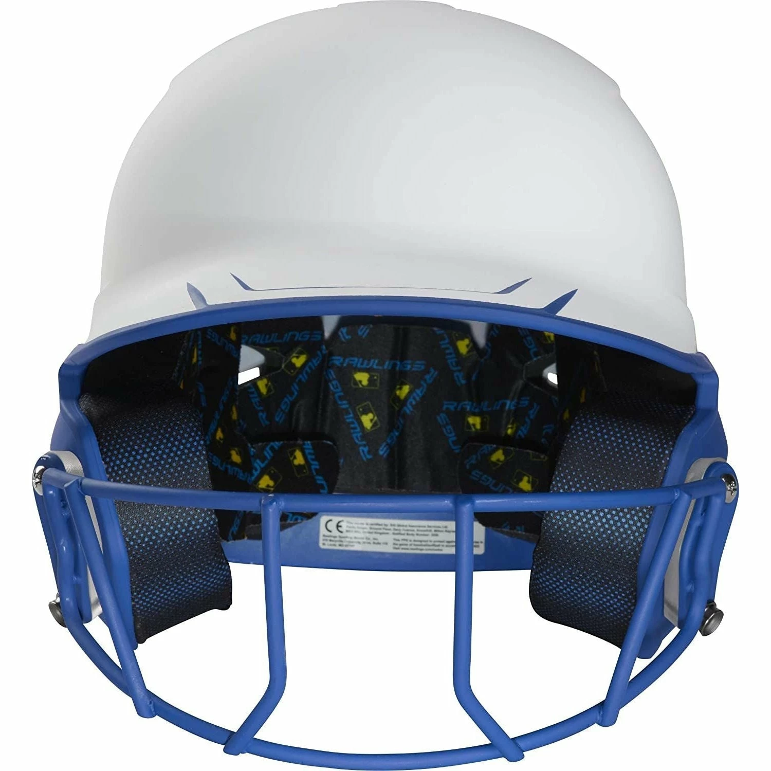 Rawlings Mach Ice Fastpitch Softball Batting Helmet With Face Guard (White/Royal) 5 Rawlings Mach Ice Fastpitch Softball Batting Helmet With Face Guard (White/Royal) - Image 3