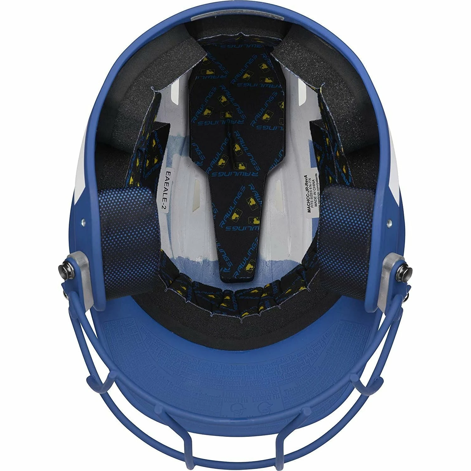 Rawlings Mach Ice Fastpitch Softball Batting Helmet With Face Guard (White/Royal) 7 Rawlings Mach Ice Fastpitch Softball Batting Helmet With Face Guard (White/Royal) - Image 5